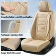 thumbnail image 3 of Coverado Front Car Seat Covers, Stylish Faux Leather 2 Seat Protectors, Automotive Interior Accessories Universal Fit for Most Cars, Beige, 3 of 7