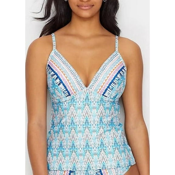 LA BLANCA Multi Milano Tankini Swim Top, US 10, NWOT