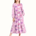 thumbnail image 2 of HAOTAGS Long-Sleeve Dresses&nbsp;for&nbsp;Girls, Printed Holiday Breathable Crewneck Dress Multicolor 12-13Years, 2 of 6