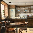 thumbnail image 4 of FSLiving 12V Track Lighting H-Type Track Pendant Light with Antique Brass Socket Vintage Metal Cone Blue Shade Nordic Style Industrial Factory Pendant Lamp for Kitchen Island - 1 Light, 4 of 9