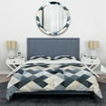 thumbnail image 3 of Designart "Mosaic Of Neutral Grey Tiles" Geometric Bedding Covert Set - Modern & Contemporary Bed Set With 1 Sham, 3 of 5