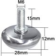 thumbnail image 2 of 30 Uds M6 pies de nivel M6 muebles nivel mesa nivel pies M6 x 15mm varilla roscada esquí esquí Gafas de esquí, 2 of 4