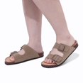 thumbnail image 4 of Comwarm Fashion Women's Suede Mules Slippers Men Clogs Cork Insole Sandals With Arch Support Outdoor Beach Slides Home Shoes, 4 of 5