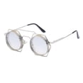 thumbnail image 3 of Retro Steampunk Protección Moda libre Sombrillas Ronda Bloqueo Vintage metal para hombres unisex Blanco Macarena gafas de sol steampunk, 3 of 7