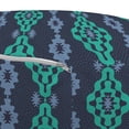 thumbnail image 2 of Ethnic Pouf Cover with Zipper, Bohemian Retro Geometric Oriental Funky Motif on Dark Indigo Toned Backdrop, Soft Decorative Fabric Unstuffed Case, 30" W X 17.3" L, Sea Green Ceil Blue, by Ambesonne, 2 of 3