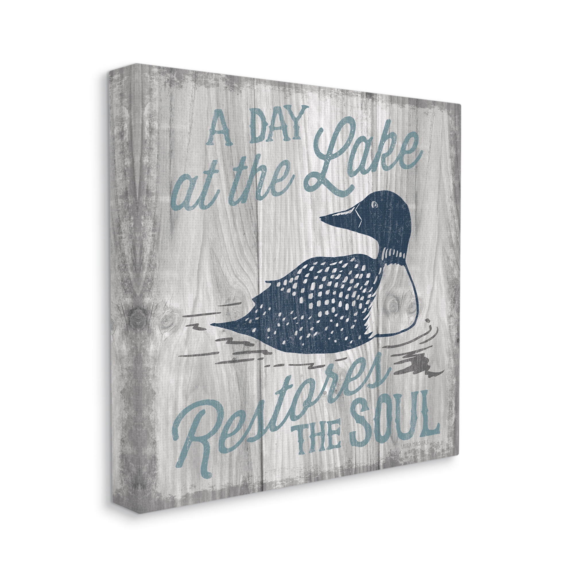 Stupell Industries Restores the Soul Phrase Animals & Insects Painting Gallery Wrapped Canvas Print Wall Art, 24 x 24