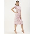 thumbnail image 5 of DressBerry Women’s Printed Viscose Rayon Front Slit Round Neck Calf Length Casual&nbsp;Summerwear Beachwear Partywear Light Weighted Straight Hem All Purpose One Piece Dress, 5 of 7