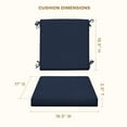 thumbnail image 6 of Textured Solid Indigo Blue Midback Dining Chair Cushion, 6 of 8