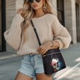 thumbnail image 4 of Eheartsgir Skull and Cat Pattern Purse Satchel, Adjustable Strap Ladies Shoulder Purse PU Leather Waterproof Women's Single Shoulder Crossbody Bag for Travel Shopping, 4 of 7