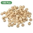 thumbnail image 3 of 100Pack 18mm Natural Wood Spacer Beads, 8mm Large Hole Unfinished Round Wooden Beads, 3 of 7