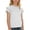 White, variant on Girls Fashion Casual Top with Ruffle Hem and Pull String Detail Pure Color Short Sleeve Tee for Everyday Wear,Color:Green,Size:11-12 Years