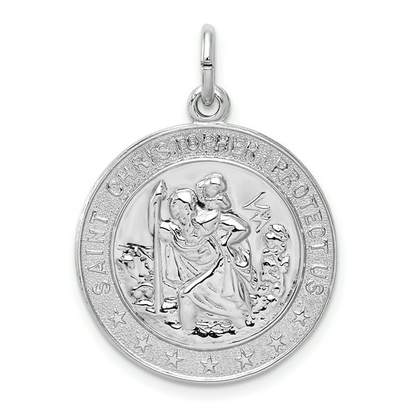 925 Sterling Silver Saint Christopher Medal Necklace Charm Pendant Religious Patron St