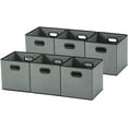 thumbnail image 1 of Home Beyond Lot de 6 Paniers de Rangement Pliables en Tissu avec Poignée, Gris, 1 of 3