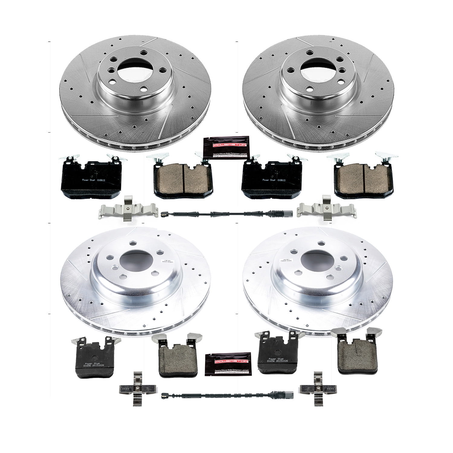 PowerStop Front and Rear Z23 Evolution Sport Carbon-Fiber Ceramic Brake Pad and Drilled & Slotted Rotor Kit Fits: BMW Select Models K7547