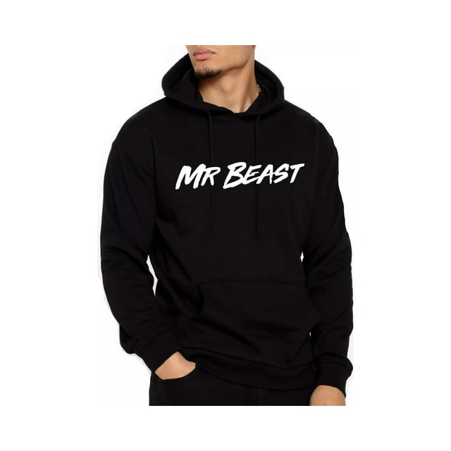 Sudadera Mr Beast Youtuber de algodón negra para hombre