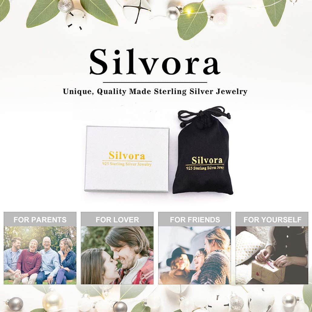 Silvora 925 Sterling Silver Rings for Women Men, 5mm Eternity
