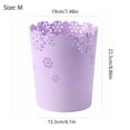thumbnail image 2 of Mini Wastebasket 1.8 Gallons Purple Trash Can Garbage can for Bedroom Wastebasket Hollow Flower Shape Plastic Lidless Wastepaper Baskets Trash Can Bedroom Small Trash can (Purple, M), 2 of 7