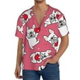 thumbnail image 3 of Fotbe French Bulldog print Short Sleeve Button Down Shirts for Men Casual Summer Beach Wrinkle Free Shirt-Small, 3 of 7
