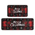 thumbnail image 2 of 2 Piece Christmas Plaid Kitchen Rug Sets Colorful Balls Pine Trees Snowflake Kitchen Mats for Floor Absobent Kitchen Rugs and Matsfor Bathroom Room (47x17+30x17 Inches), 2 of 7