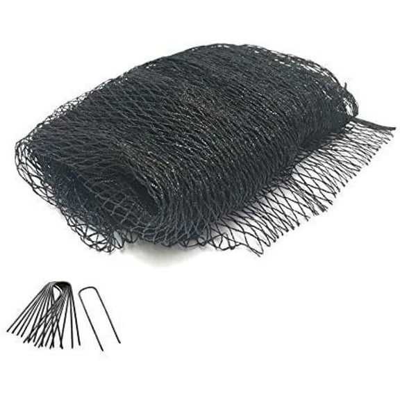 Green Vista 1/2 Inch Commercial Quality Pond & Garden Netting 20x25 Feet - Keeps Out Debris, Predators - Heavy Duty, UV Resistant, Small Mesh Size, 24 Steel Stakes