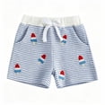 thumbnail image 6 of Xudanell Toddler 4th of July Outfit Boy Cartoon Print T Shirt Elastic Shorts Set for Independence Day Short Sleeve Baby Outfits Blue 3-4 Years, 6 of 6