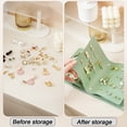 thumbnail image 5 of Portable Pu Leather Travel Jewelry Organizer Case,Earring Holder Organizer (Pink+Green), 5 of 7