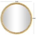 thumbnail image 3 of DecMode 24" x 24" Brown Wrapped Wall Mirror with Beaded Frame, 3 of 10