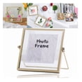 thumbnail image 4 of Trianu 4 x 4 inch Metal Floating Pressed Glass Picture Frame Square Gold European Photo Frame Creative Wrought Iron Stand Desktop Ornament Home Decor, 4 of 8