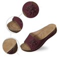 thumbnail image 5 of Slippers for Women,Stylish Opentoe Wedges With Leather Top And Flower Slippers Are Comfortable Shoes With Temperament,Womens Slippers,,6.5, 5 of 9
