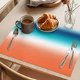 thumbnail image 3 of Orange Blue Teal Ombre Placemats Set of 4 Contemporary Abstract Gradient Place Mats Indoor Wipeable Table Mats Washable Cloth Dining Table Placemats for Kitchen Holiday Party Home Decor 13x19 Inch, 3 of 9