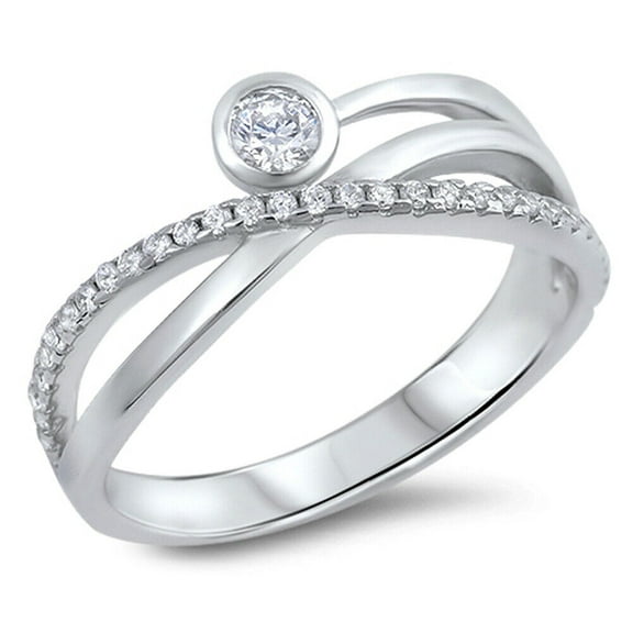 Criss Cross Infinity Knot Engagement Ring For Women's Gift 1.8 Ct Diamond 14K White Gold Over