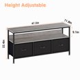 thumbnail image 4 of Mueble para TV de 47.2 Pulgadas – Hasta 55 Pulgadas – Consola Multimedia – 3 Cajones de Tela y Estante – Sala y Dormitorio – Negro y Gris, 4 of 15