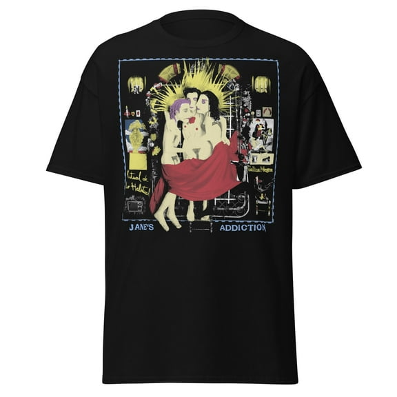 Jane's Addiction - Three Ladies Jumbo Print Unisex T-Shirt - Black - Small
