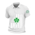thumbnail image 2 of Ceisia Men's St. Patrick's Day Polo Shirt Collection | Shamrock American Flag Print | Casual Short Sleeve Collared Tops Gift, 2 of 5