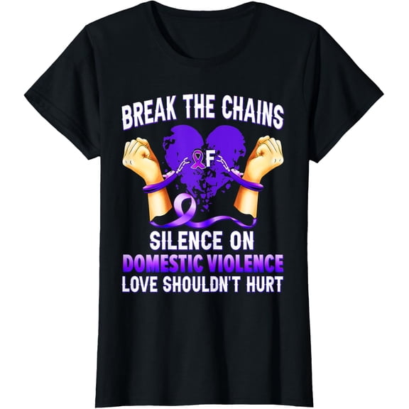 t-shirt Break The Chains Of Silence On Domestic Violence Awareness T-Shirt.