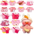 thumbnail image 2 of Ropa de muñeco de pato Lalafanfan, bolsa Kawaii, suéter de oso de peluche, sudadera con capucha, juguete de peluche para muñeca de 30cm, accesorios de pato, juguetes de peluche, 2 piezas, 2 of 5