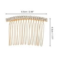 thumbnail image 2 of Unique Bargains 1 Pc Women's Short Double Rhinestones Side Comb for Parties Gold Tone Alloy, 2 of 4