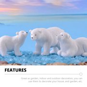 IBASETOY Resin Polar Bear Decorations, White, for Indoor and Outdoor Use, 9Pcs