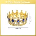 thumbnail image 2 of Uxcell Mini Toppers de Pastel en Forma de Corona, Tiara de Aleación para Reina y Princesa con Cristal para Decoración de Pasteles de Cumpleaños, Dorado/Azul Oscuro, 2 of 6