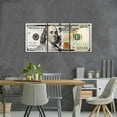 thumbnail image 2 of Hieng Dollar Money Canvas Wall Art Decor Vintage 100 Dollar Bill Motivational Poster Painting for Home Decor and Office Living Room Artwork Unframed, 2 of 6