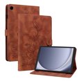 thumbnail image 2 of FJLBDE Case for Samsung Galaxy Tab A9 8.7 Inch 2023, Embossed Flower PU Leather Flip Wallet Folio Stand Cover, Brown, 2 of 7