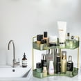 thumbnail image 6 of Logianis 2-Tier Bathroom Corner Organizer Countertop Organizer Countertop Storage Vanity Trays Green, 6 of 7