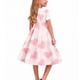 thumbnail image 3 of Vestido de manga corta con cuello vuelto para niñas Vestido elástico de manga corta para niñas Vestido skater con volantes de corte A Vestido de recital escolar Vestido de manga corta con cuello vuelt, 3 of 6