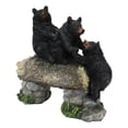 thumbnail image 4 of Forest Teamwork Black Bears And Cub Family Crossing Tree Log Bridge Figurine, 4 of 10