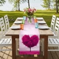 thumbnail image 4 of Table Runners 72 Inches Long Dress Scarves, Valentine's Day Farmhouse Kitchen Table Runner, Coffee Tablerunners, Pink Love Heart Trees Spring Romance 16x72 Inch, 4 of 9