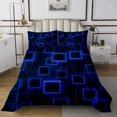 thumbnail image 1 of YST Blue Purple Geometric Bedspread Set Geometry Gradient Cubes Coverlet Set Queen Size,Neon Ombre Light Quilt Set Abstract Modern Soft Bedding Set For Kids Boys Girls Teens Room Decor, 1 of 3