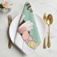 thumbnail image 2 of Happy Easter Cloth Napkins, Colorful Spring Eggs Green Wooden Washable and Reusable Dinner Napkins Set of 4, Table Napkin for Kitchen Party Birthday Wedding Hotel Housewarming 20"x20", 2 of 9