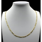 10K Solid Yellow Gold Figaro Link Chain Necklace 2MM 14" 16" 18" 20" 22" 24" 26"