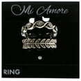 thumbnail image 2 of Mi Amore Leaf Stackable Crystal Multiple-Ring-Set Silver-Tone Size 9.00, 2 of 2