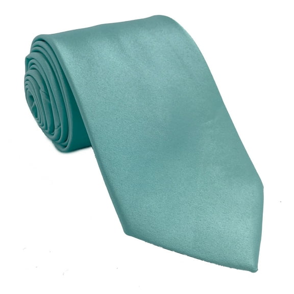 Men’s Aquamarine Formal Satin Self-Tie Necktie in a Variety of Colors by Spencer J’s Signature Satin Collection